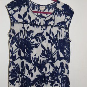 100% woven cotton, floral, smocked tank top